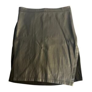 Universal Standard Black Faux Leather Mixed Media A_line Skirt Size S
